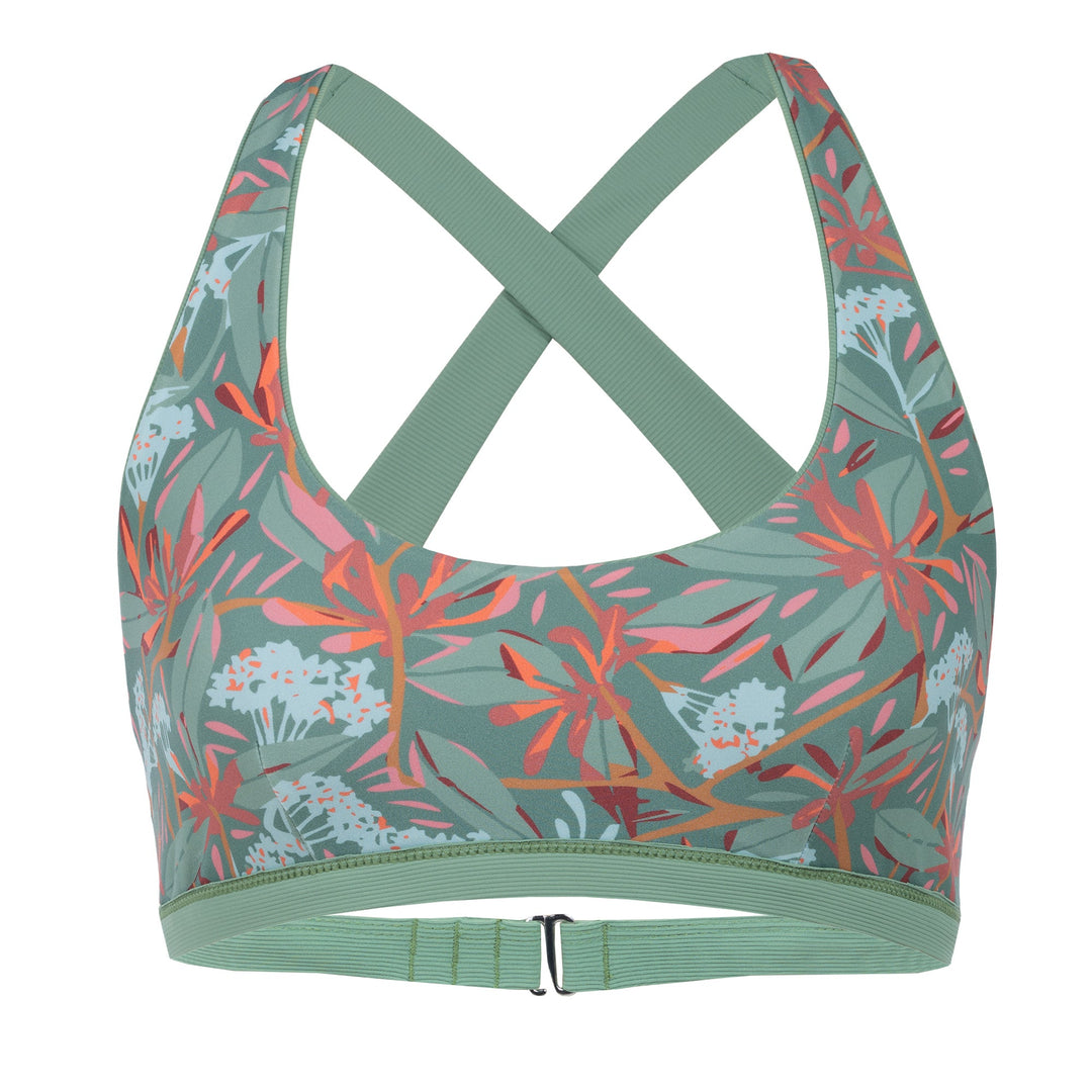 Daisy Reversible Bikini Top - Shale Green - Front