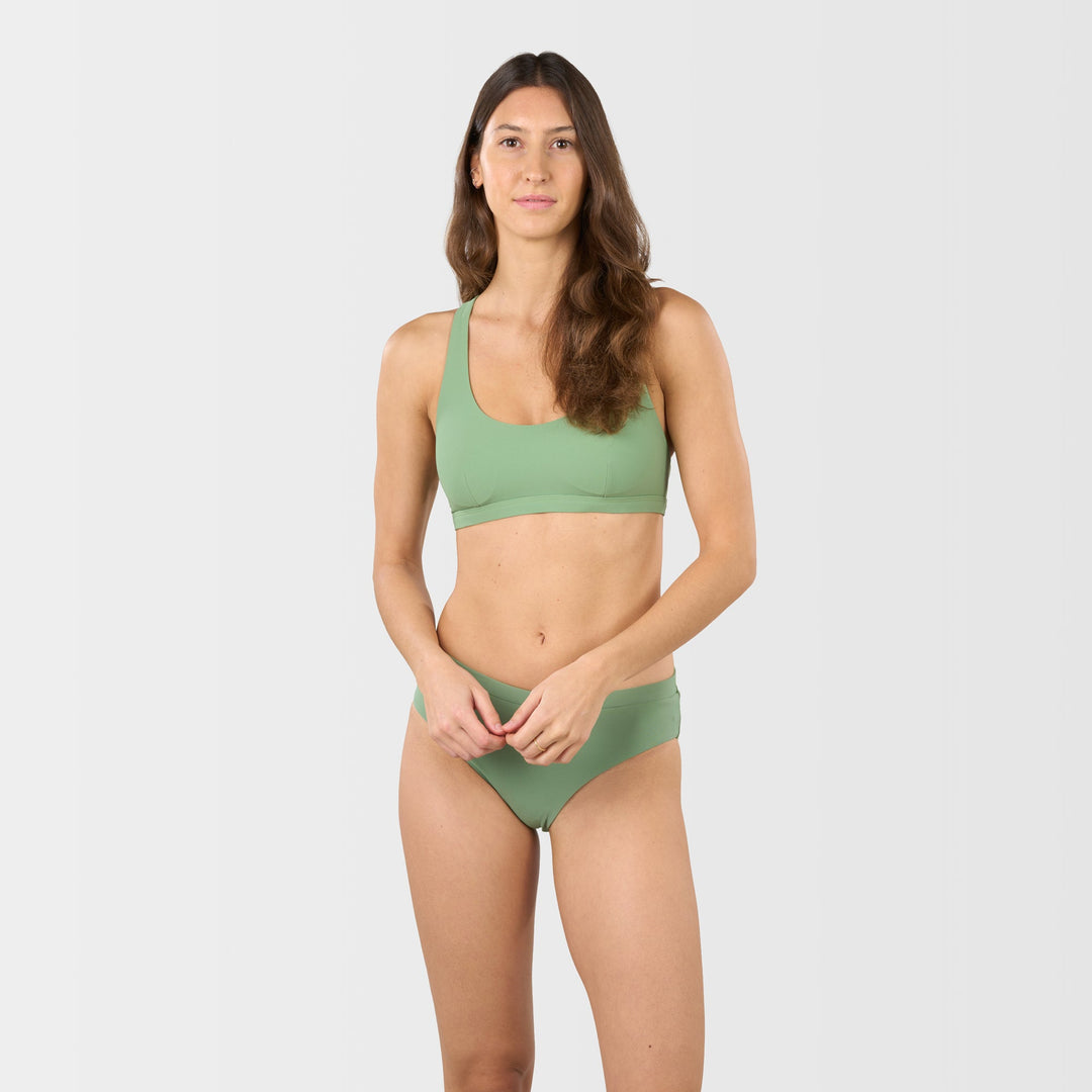 Daisy Reversible Bikini Top - Shale Green - Side