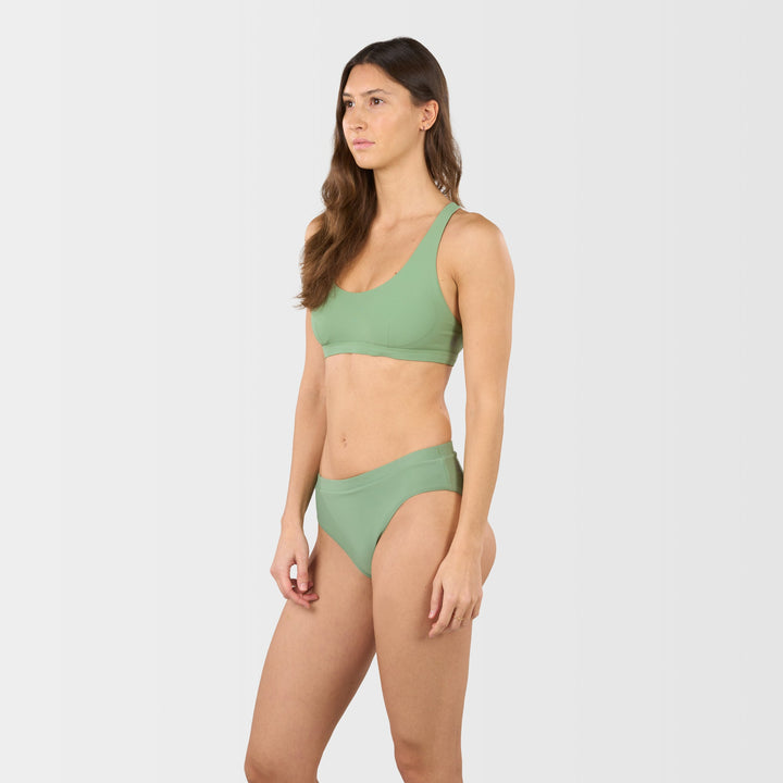 Daisy Reversible Bikini Top - Shale Green - Side