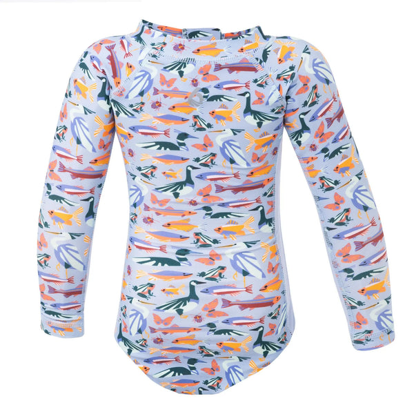 Kaia Long Sleeve One Piece Swimsuit — River Friends (2)