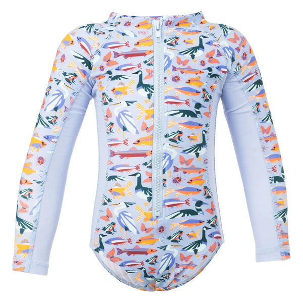 Kaia Long Sleeve One Piece Swimsuit — River Friends