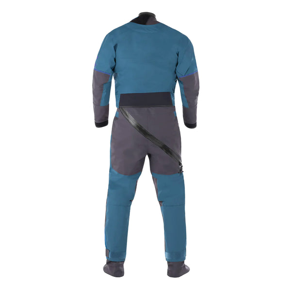 Freya Women's Dry Suit — Crater Blue, back view