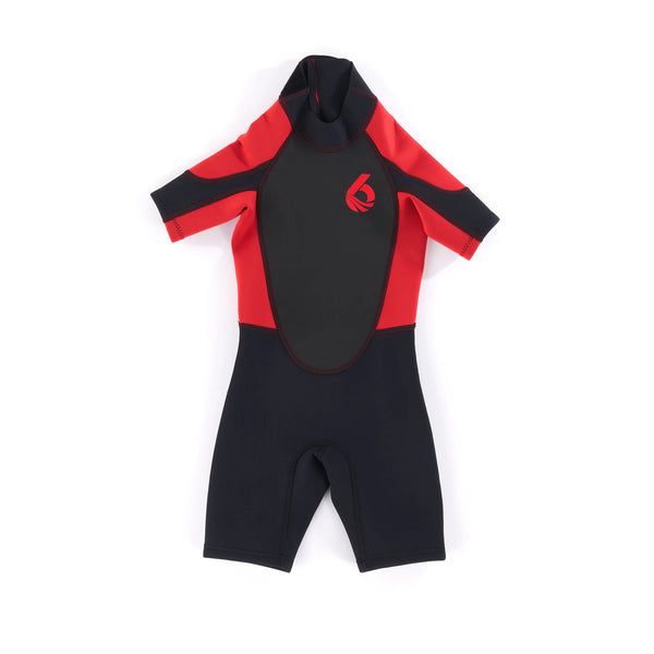 Child Shorty - Neoprene Wetsuit — Red / Black