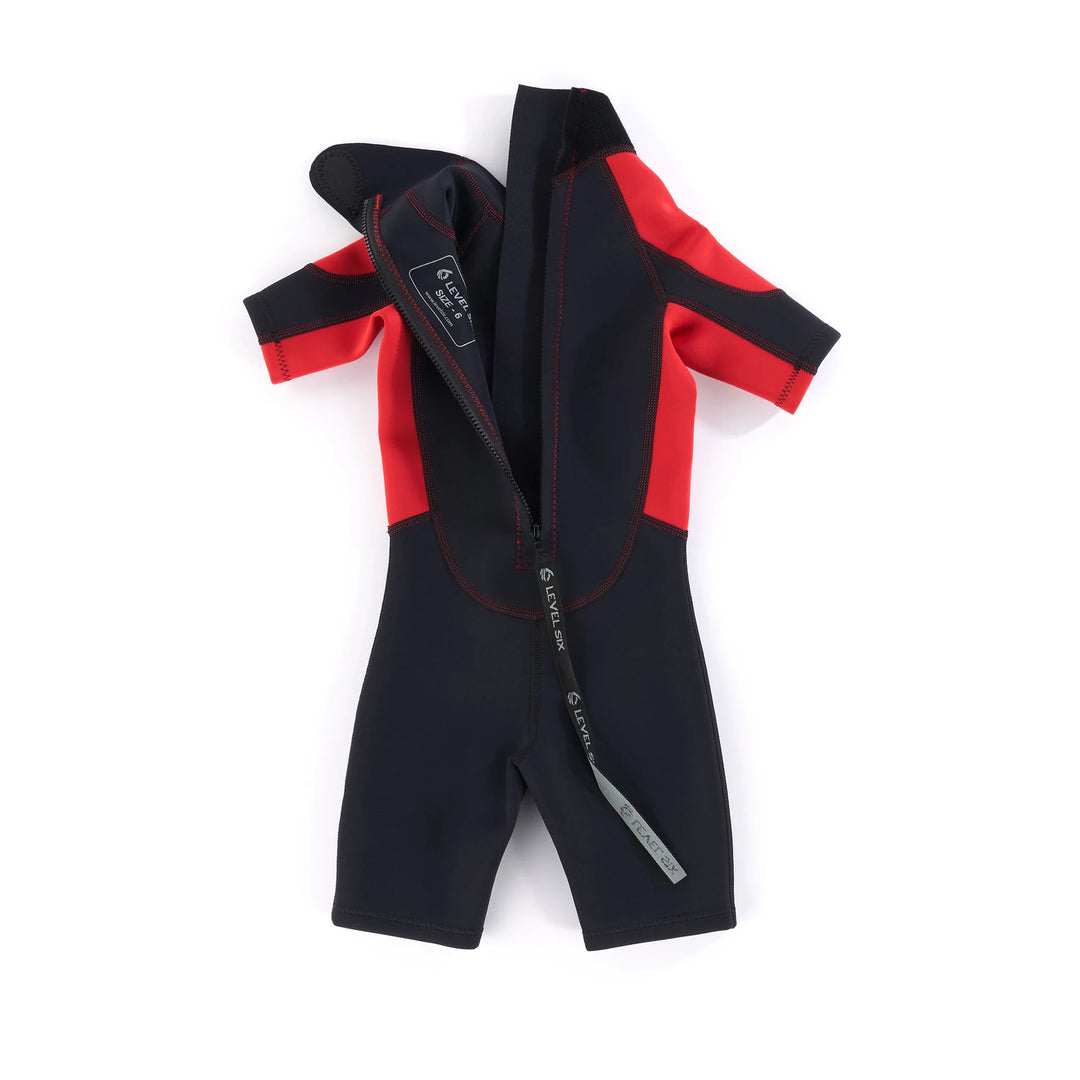 Child Shorty - Neoprene Wetsuit — Red / Black (3)#color_red-black